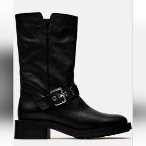 Zara Leather Biker Engineer Boots.